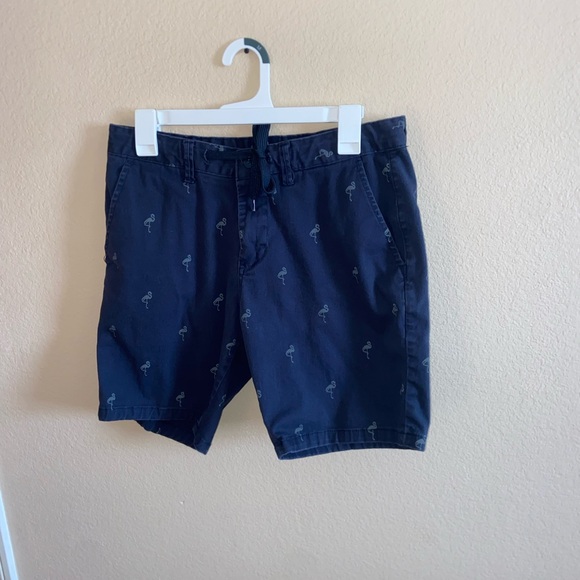 Men flamingo navy shorts slim tight fit Michael Brandon front string y2k bottoms - Picture 3 of 9